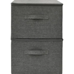vidaXL Opbergboxen 2 st 43x34x23 cm stof antracietkleurig