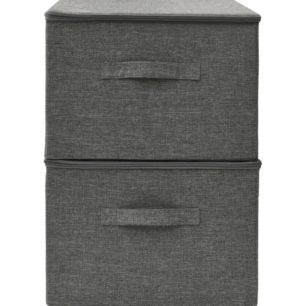 vidaXL Opbergboxen 2 st 43x34x23 cm stof antracietkleurig
