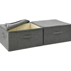 vidaXL Opbergboxen 2 st 43x34x23 cm stof antracietkleurig