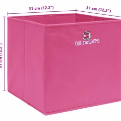 vidaXL Opbergboxen 4 st 32x32x32 cm stof roze