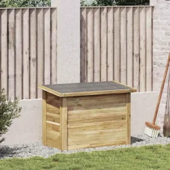 vidaXL Opbergbox Geïmpregneerd grenenhout 80 x 44,5 x 57,5 cm Naturel