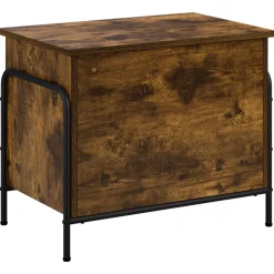 vidaXL Opbergbox Gerookt eiken 80 x 40 x 49,5 cm Bewerkt hout