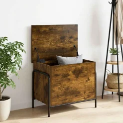 vidaXL Opbergbox Gerookt eiken 80 x 40 x 49,5 cm Bewerkt hout