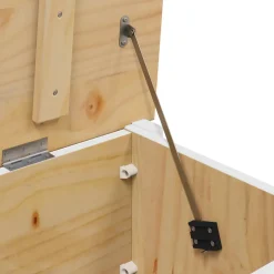 vidaXL Opbergbox HILL Wit en honingbruin 90 x 40 x 45 cm