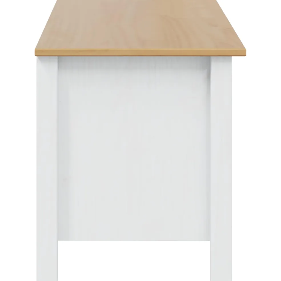 vidaXL Opbergbox HILL Wit en honingbruin 90 x 40 x 45 cm
