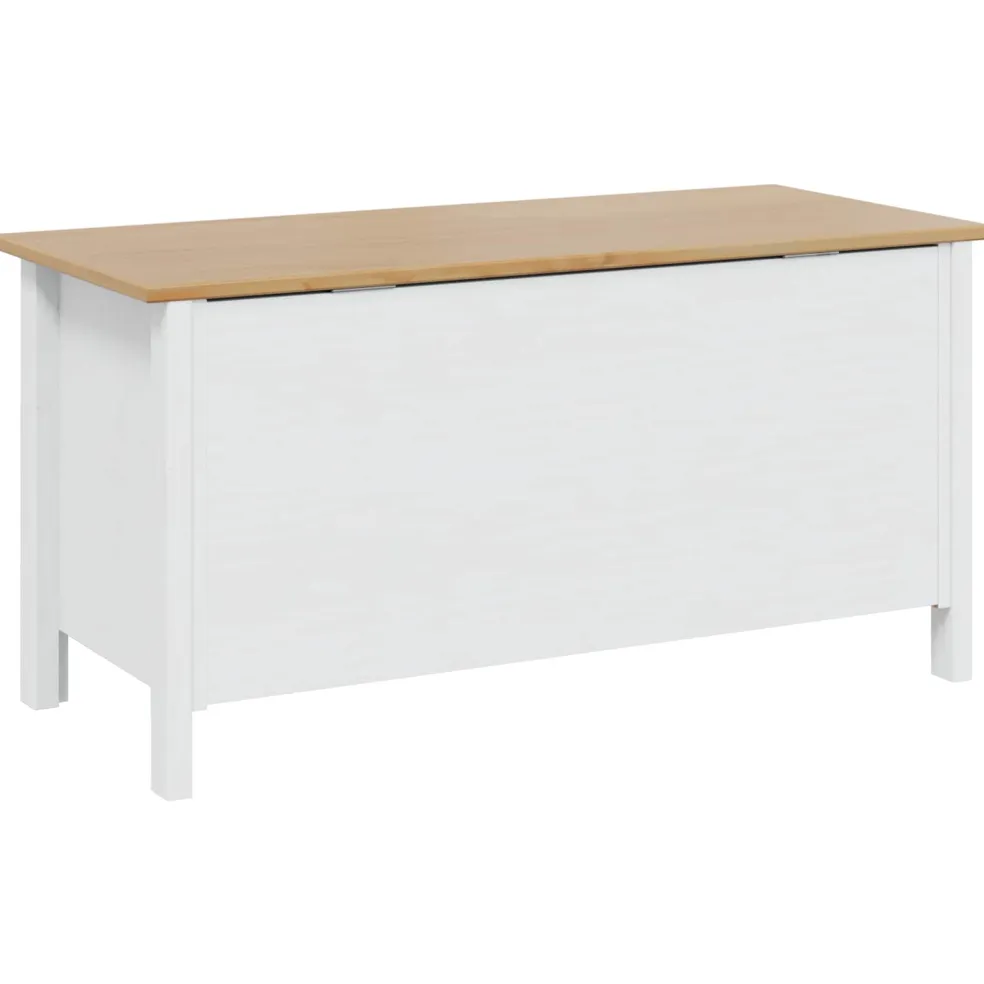 vidaXL Opbergbox HILL Wit en honingbruin 90 x 40 x 45 cm