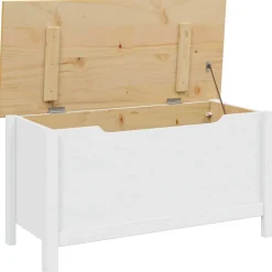 vidaXL Opbergbox HILL Wit en honingbruin 90 x 40 x 45 cm