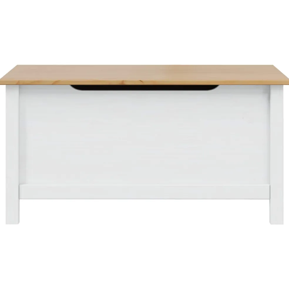 vidaXL Opbergbox HILL Wit en honingbruin 90 x 40 x 45 cm