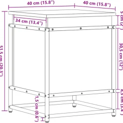 vidaXL Opbergbox met deksel 40x40x51,5 cm bewerkt hout grijs sonoma