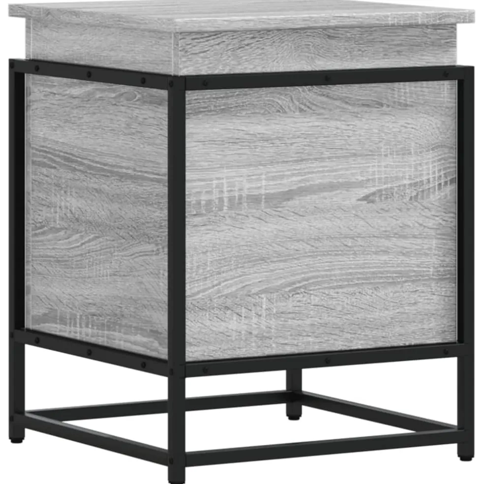 vidaXL Opbergbox met deksel 40x40x51,5 cm bewerkt hout grijs sonoma