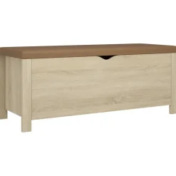 vidaXL Opbergbox met kussen 105x40x45cm bewerkt hout sonoma eikenkleur