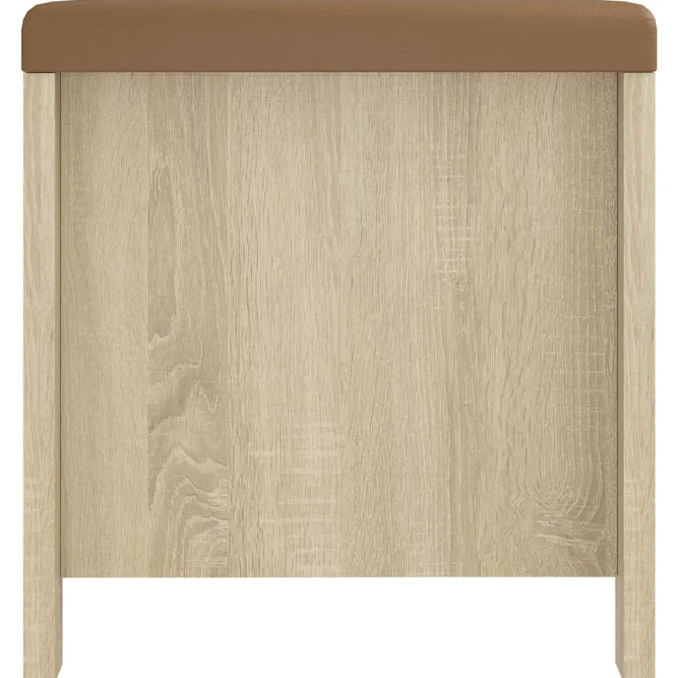 vidaXL Opbergbox met kussen 105x40x45cm bewerkt hout sonoma eikenkleur