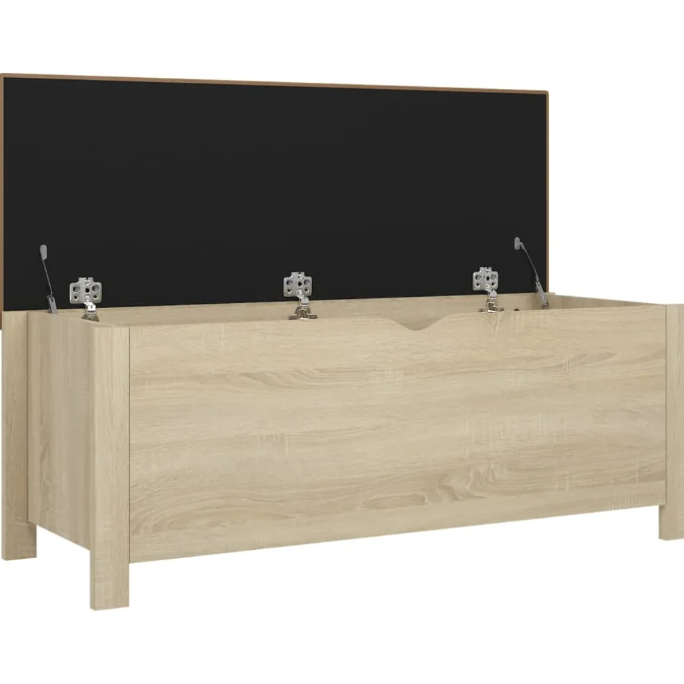 vidaXL Opbergbox met kussen 105x40x45cm bewerkt hout sonoma eikenkleur