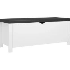 vidaXL Opbergbox met kussen 105x40x45 cm bewerkt hout wit