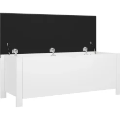 vidaXL Opbergbox met kussen 105x40x45 cm bewerkt hout wit