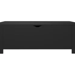 vidaXL Opbergbox met kussen 105x40x45 cm bewerkt hout zwart