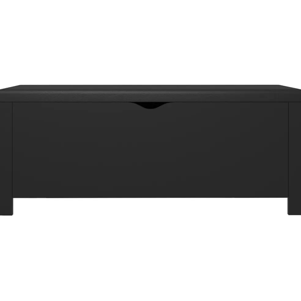 vidaXL Opbergbox met kussen 105x40x45 cm bewerkt hout zwart