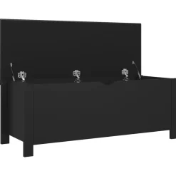 vidaXL Opbergbox met kussen 105x40x45 cm bewerkt hout zwart