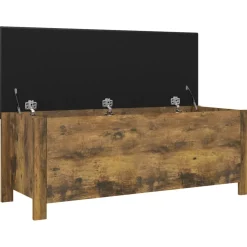 vidaXL Opbergbox met kussen 105x40x45 cm bewerkt hout gerookt eiken