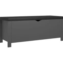 vidaXL Opbergbox met kussen 105x40x45 cm bewerkt hout grijs