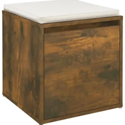 vidaXL Opbergbox met lade 40,5x40x40 cm bewerkt hout gerookt eiken