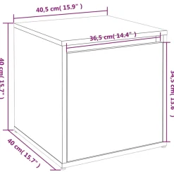 vidaXL Opbergbox met lade 40,5x40x40 cm bewerkt hout gerookt eiken