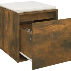 vidaXL Opbergbox met lade 40,5x40x40 cm bewerkt hout gerookt eiken