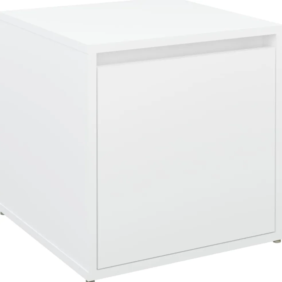 vidaXL Opbergbox met lade 40,5x40x40 cm bewerkt hout wit
