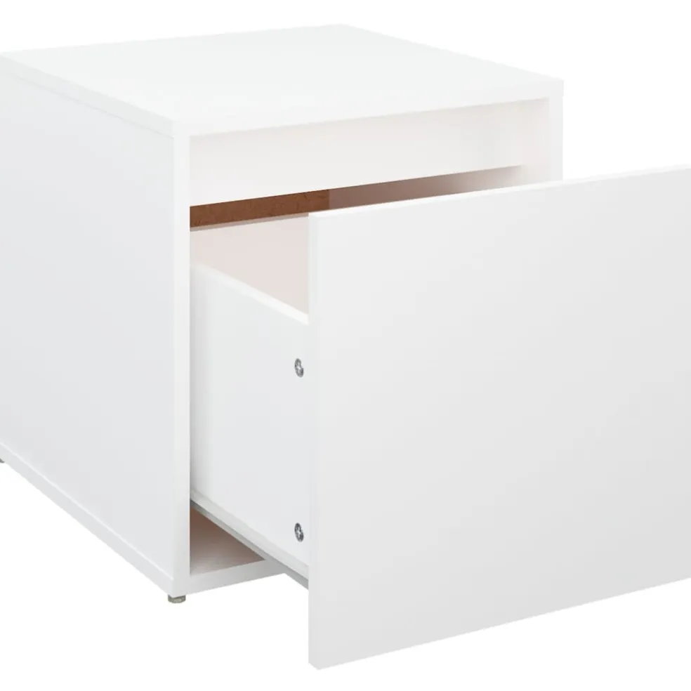 vidaXL Opbergbox met lade 40,5x40x40 cm bewerkt hout wit