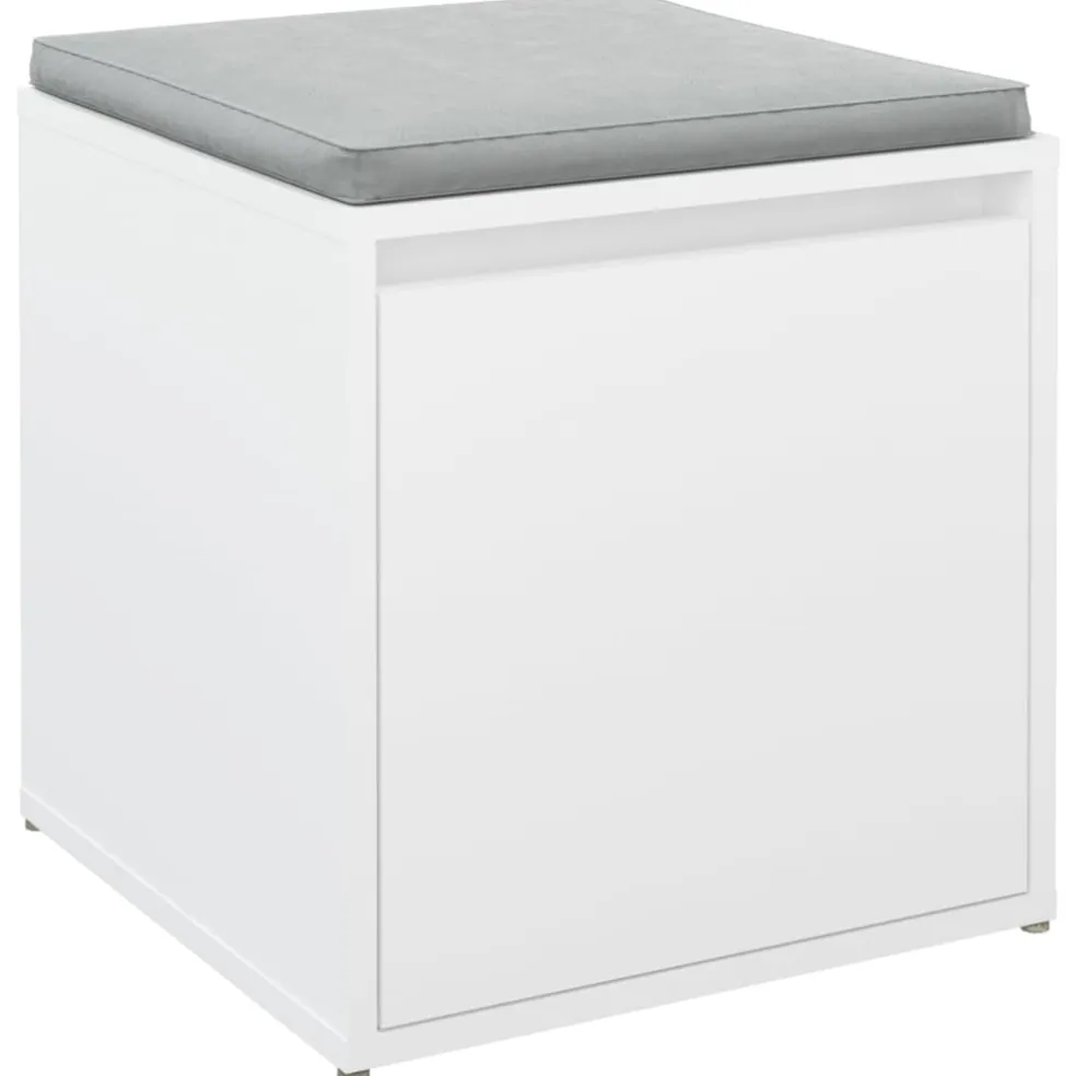 vidaXL Opbergbox met lade 40,5x40x40 cm bewerkt hout wit