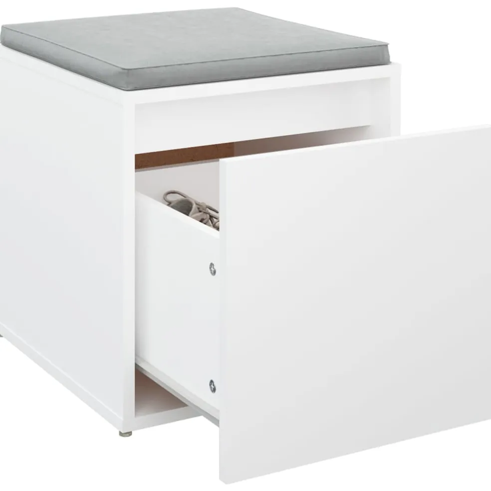 vidaXL Opbergbox met lade 40,5x40x40 cm bewerkt hout wit