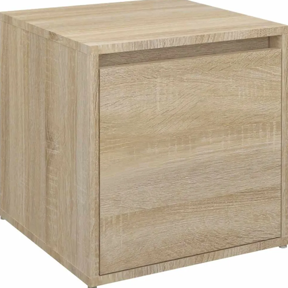 vidaXL Opbergbox met lade 40,5x40x40 cm bewerkt hout sonoma eikenkleur