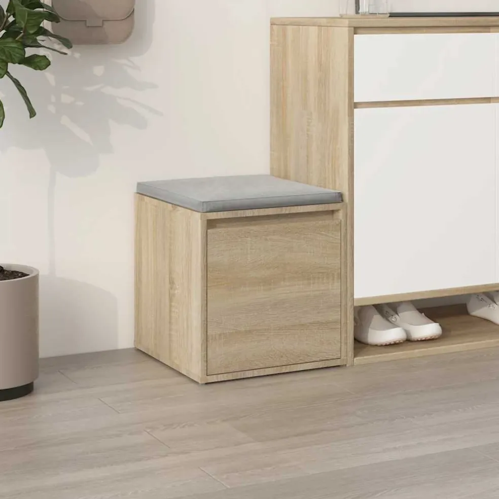 vidaXL Opbergbox met lade 40,5x40x40 cm bewerkt hout sonoma eikenkleur