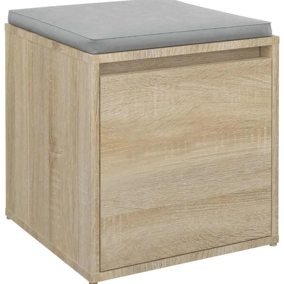vidaXL Opbergbox met lade 40,5x40x40 cm bewerkt hout sonoma eikenkleur