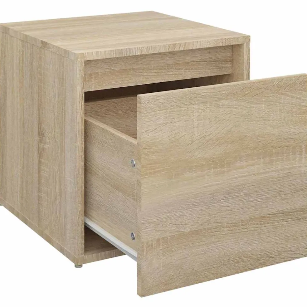 vidaXL Opbergbox met lade 40,5x40x40 cm bewerkt hout sonoma eikenkleur
