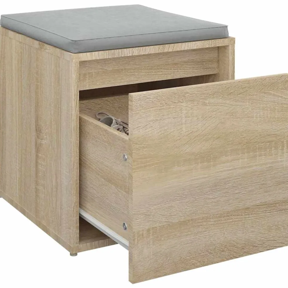 vidaXL Opbergbox met lade 40,5x40x40 cm bewerkt hout sonoma eikenkleur