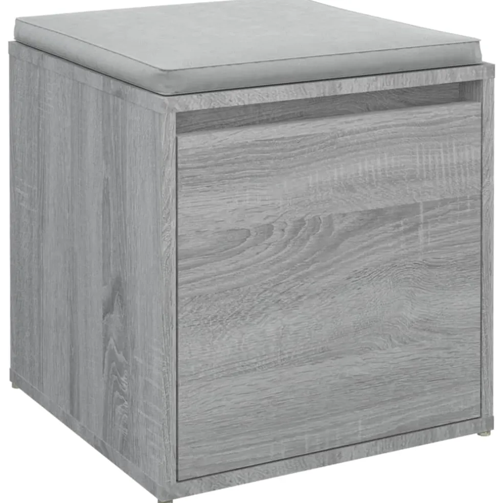 vidaXL Opbergbox met lade 40,5x40x40 cm bewerkt hout grijs sonoma eik