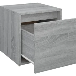 vidaXL Opbergbox met lade 40,5x40x40 cm bewerkt hout grijs sonoma eik