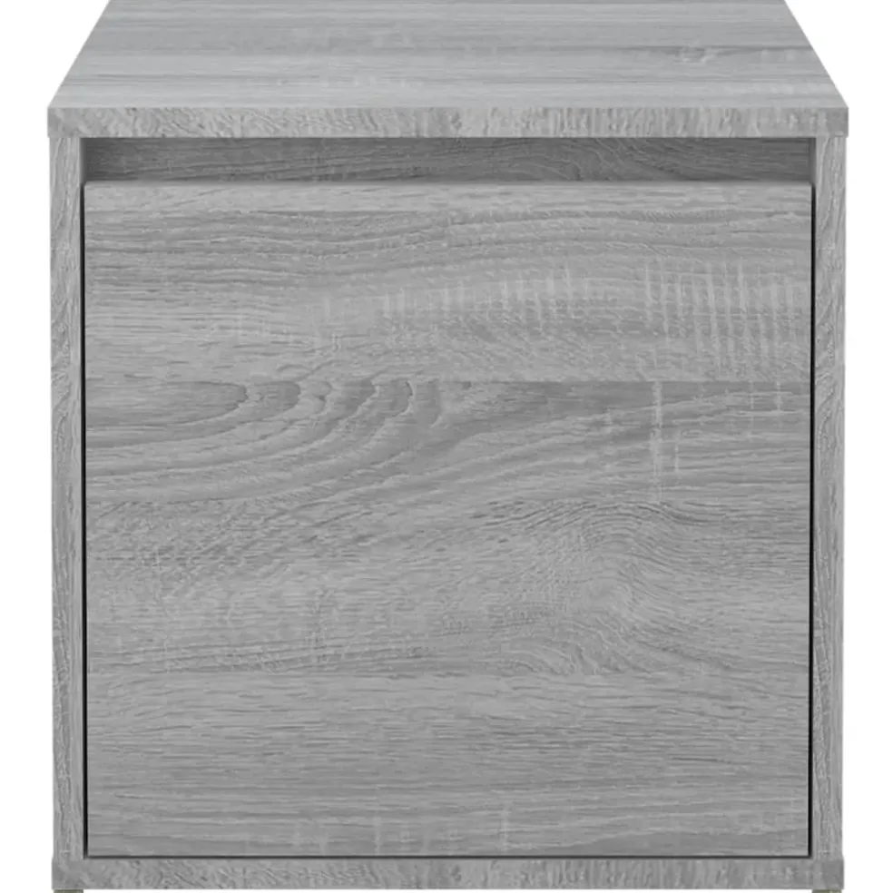 vidaXL Opbergbox met lade 40,5x40x40 cm bewerkt hout grijs sonoma eik