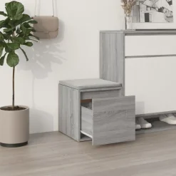 vidaXL Opbergbox met lade 40,5x40x40 cm bewerkt hout grijs sonoma eik