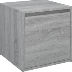 vidaXL Opbergbox met lade 40,5x40x40 cm bewerkt hout grijs sonoma eik