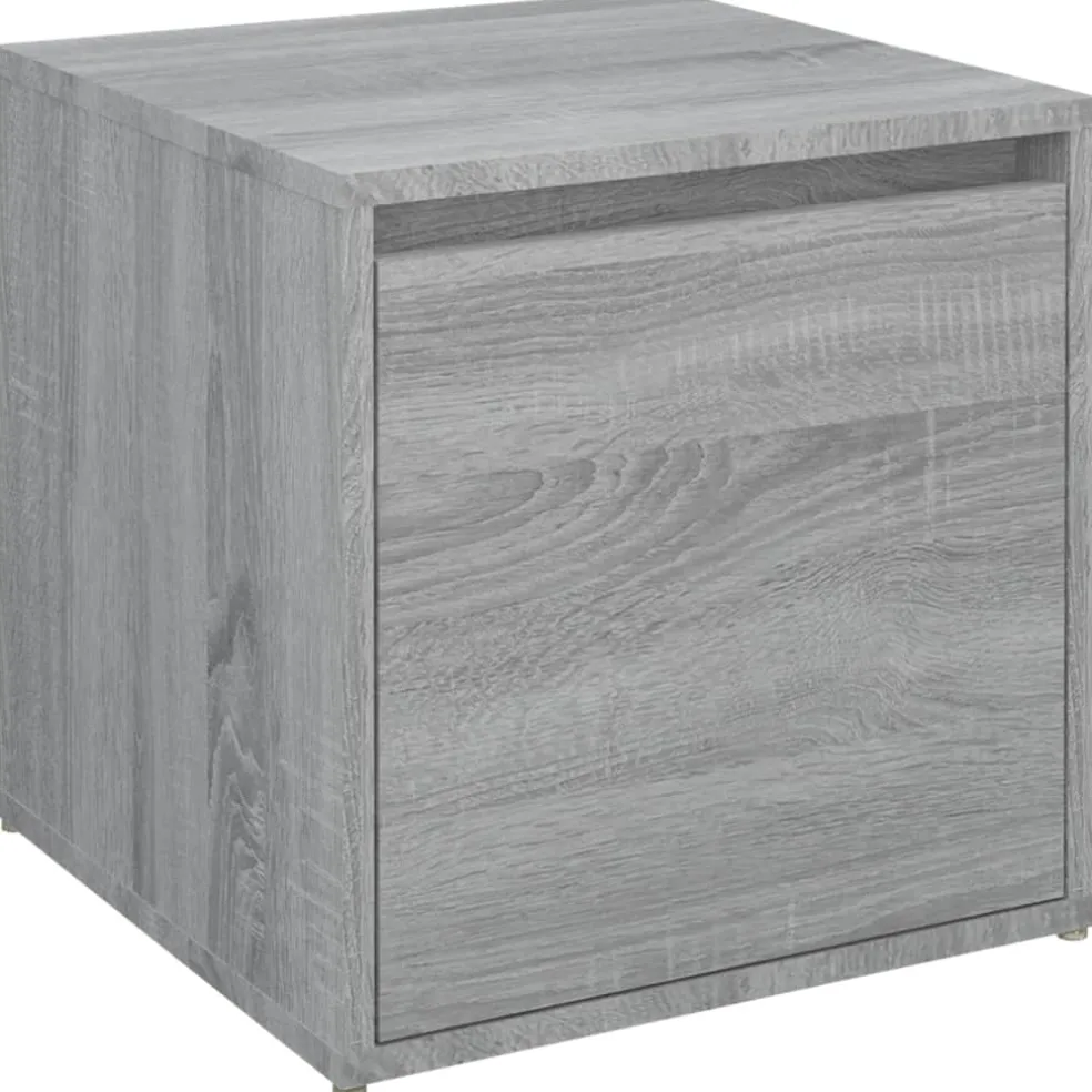 vidaXL Opbergbox met lade 40,5x40x40 cm bewerkt hout grijs sonoma eik