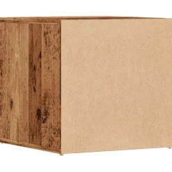 vidaXL Opbergbox met lade 40,5x40x40 cm bewerkt hout oud houtkleurig
