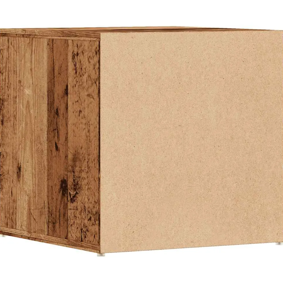 vidaXL Opbergbox met lade 40,5x40x40 cm bewerkt hout oud houtkleurig