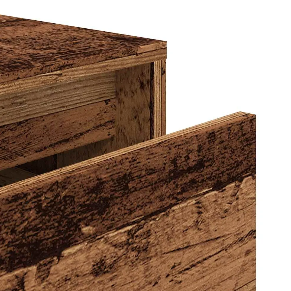 vidaXL Opbergbox met lade 40,5x40x40 cm bewerkt hout oud houtkleurig