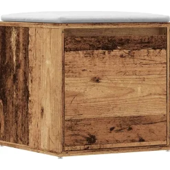 vidaXL Opbergbox met lade 40,5x40x40 cm bewerkt hout oud houtkleurig