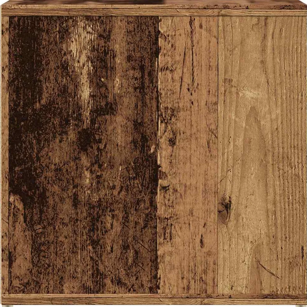 vidaXL Opbergbox met lade 40,5x40x40 cm bewerkt hout oud houtkleurig