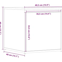 vidaXL Opbergbox met lade 40,5x40x40 cm bewerkt hout oud houtkleurig