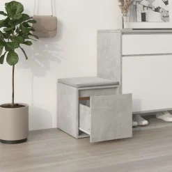 vidaXL Opbergbox met lade 40,5x40x40 cm bewerkt hout betongrijs
