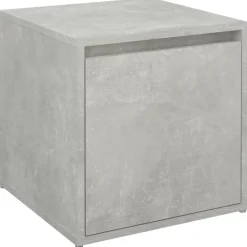 vidaXL Opbergbox met lade 40,5x40x40 cm bewerkt hout betongrijs